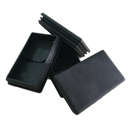 1/2/4pcs 45x75mmRectangle Plastic Black Blanking End Cap Caps Tube Pipe Inserts Plug Steel Leg Bung