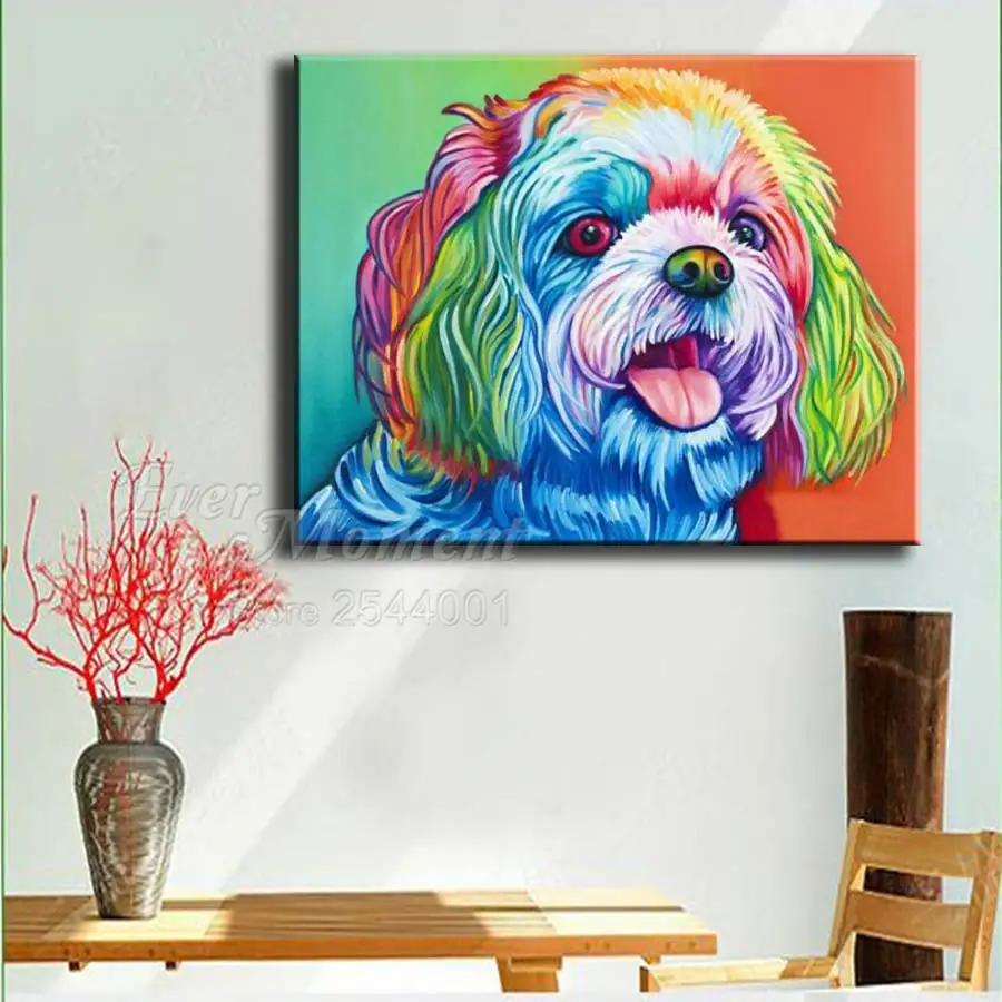 Ever Moment Diamond Painting 5D DIY Colorful Dog Handmade Picture Of Rhinestone Full Square Drill Diamond Embroidery ASF1819