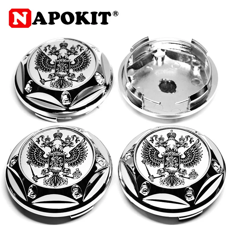 4Pcs/lot 68MM Car Styling Coat of Arms of Russia Eagle Emblem Car Wheel Hub Cap Automobiles Rim Decorating Logo Auto Accessories