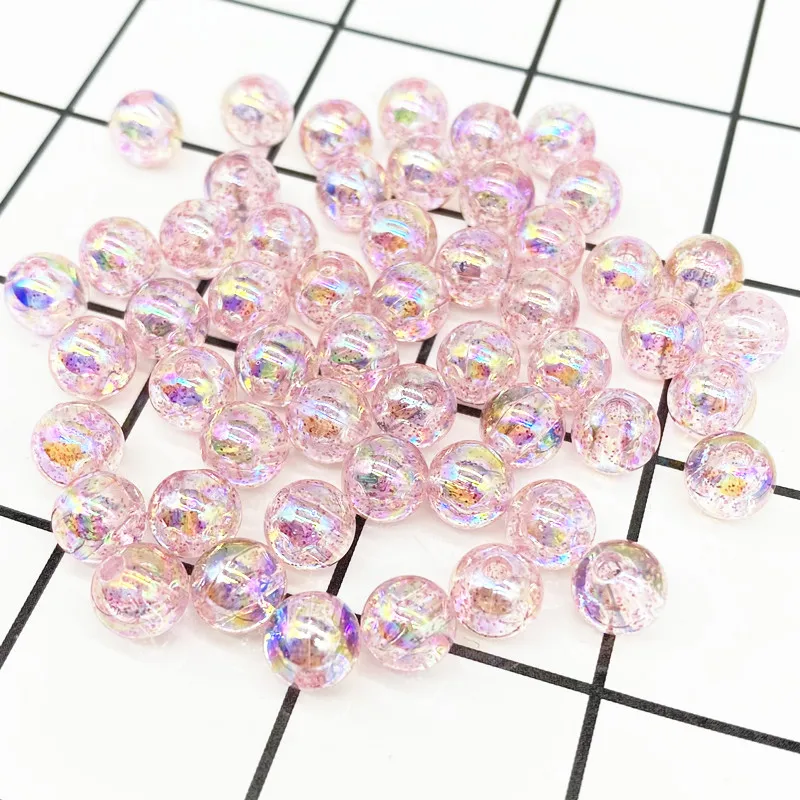 50pcs 8mm AB Color Round Acrylic Bead Loose Spacer Beads For Jewelry Making DIY Bracelet #ZZ04