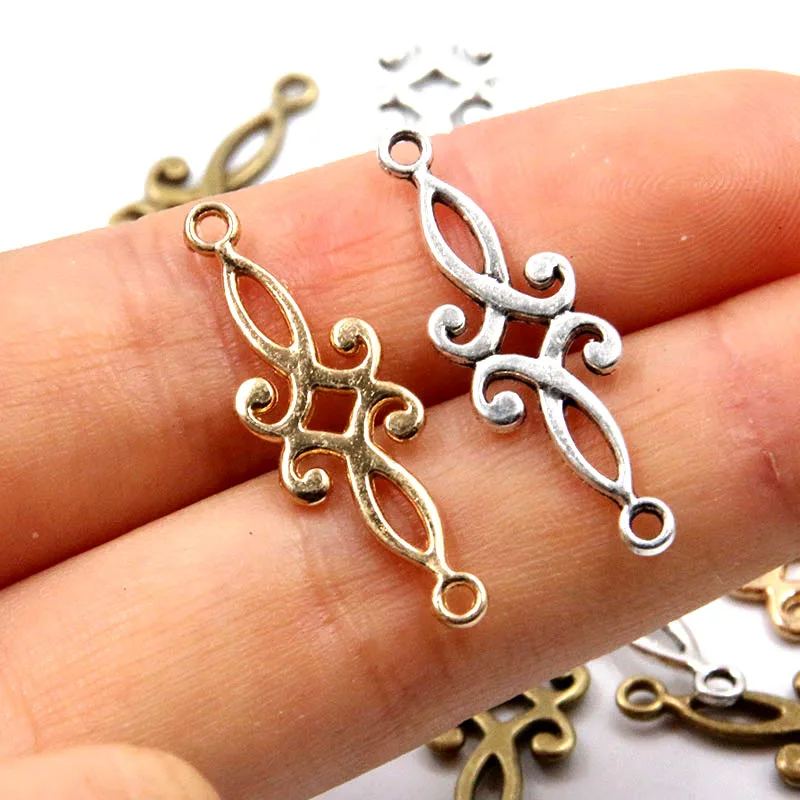 30 sztuk 9*29mm 3 kolor z dziurką kwiaty złącza Charms zawieszki dla DIY biżuteria ręcznie robiony naszyjnik bransoletka Making akcesoria — zdjęcie 6