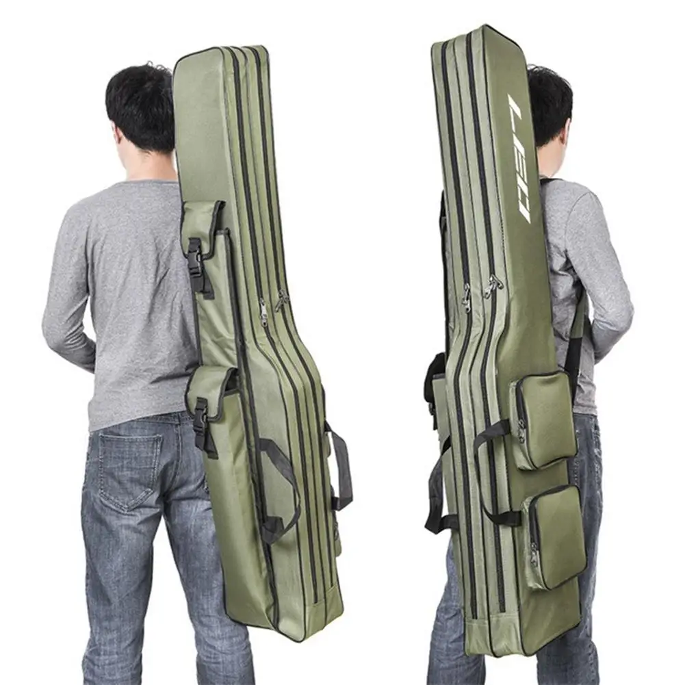 

1.3m Portable Folding Fishing Rod Bag 2 Layer Fishing Pole Gear Tool Storage Case Backpack Fishing Equipment Fishing Reel Bag