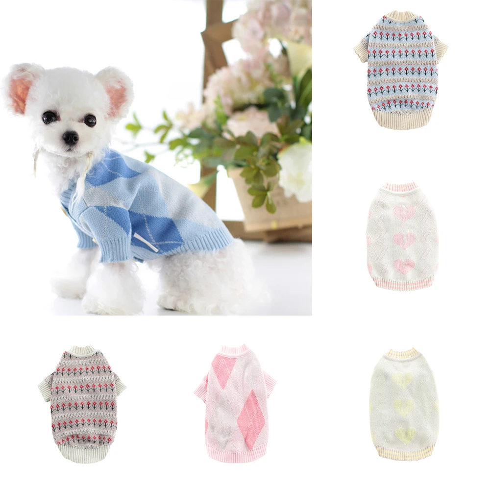 Winter Pet Dog Cat Warm Knitted Sweater Clothing Turtleneck Puppy Clothes Chihuahua Dogs Pullover Cardigan Vest Clothes