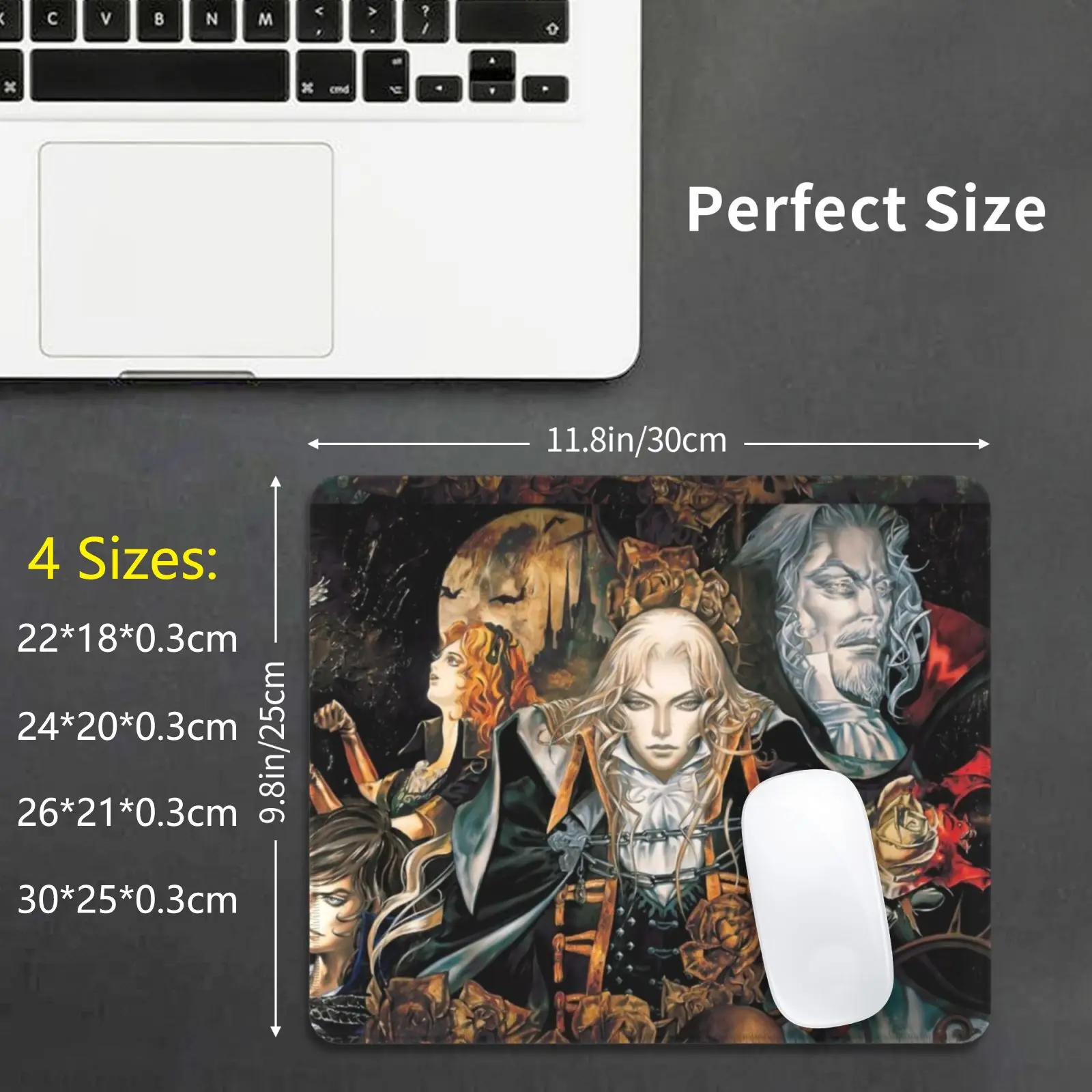 Castlevania Symphony Mouse Pad DIY Print Castlevania Symphony Of The Night Dracula X Dracula Vampire