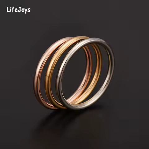 316 Stainless Steel Rounded Thin Rings Women Girls Small Circle Ring Jewelry 1.5mm Rose Gold Silver Color Size 4 5 6 7 8 9 10 11