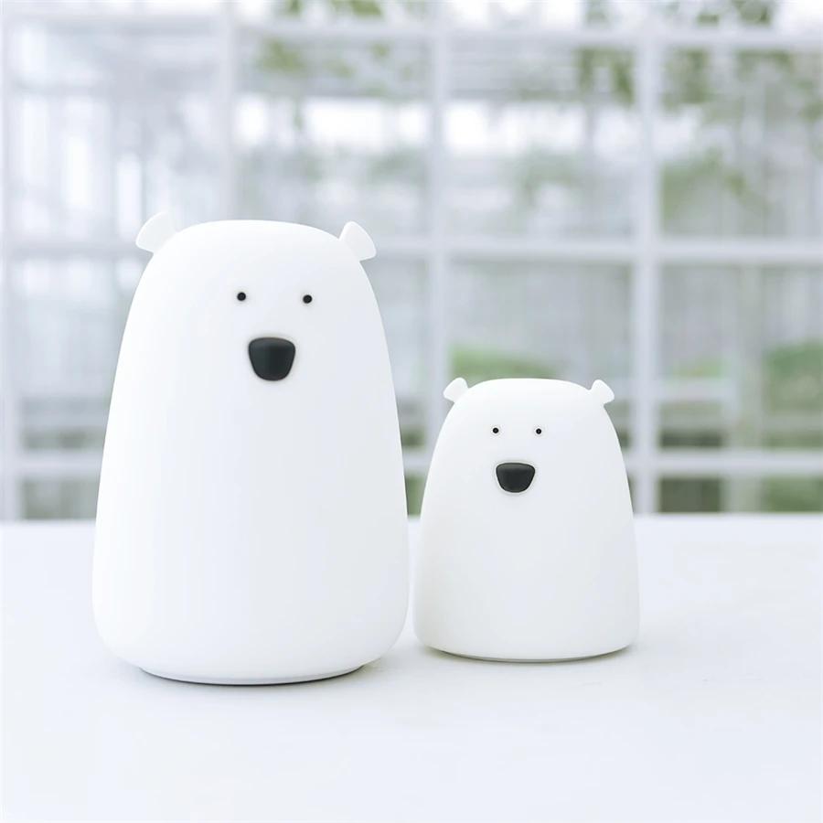 Morden lampada da comodino in Silicone a luce notturna orso colore luce bambini lampada da notte carina camera da letto luce per bambini regalo riduzione della pressione giocattolo