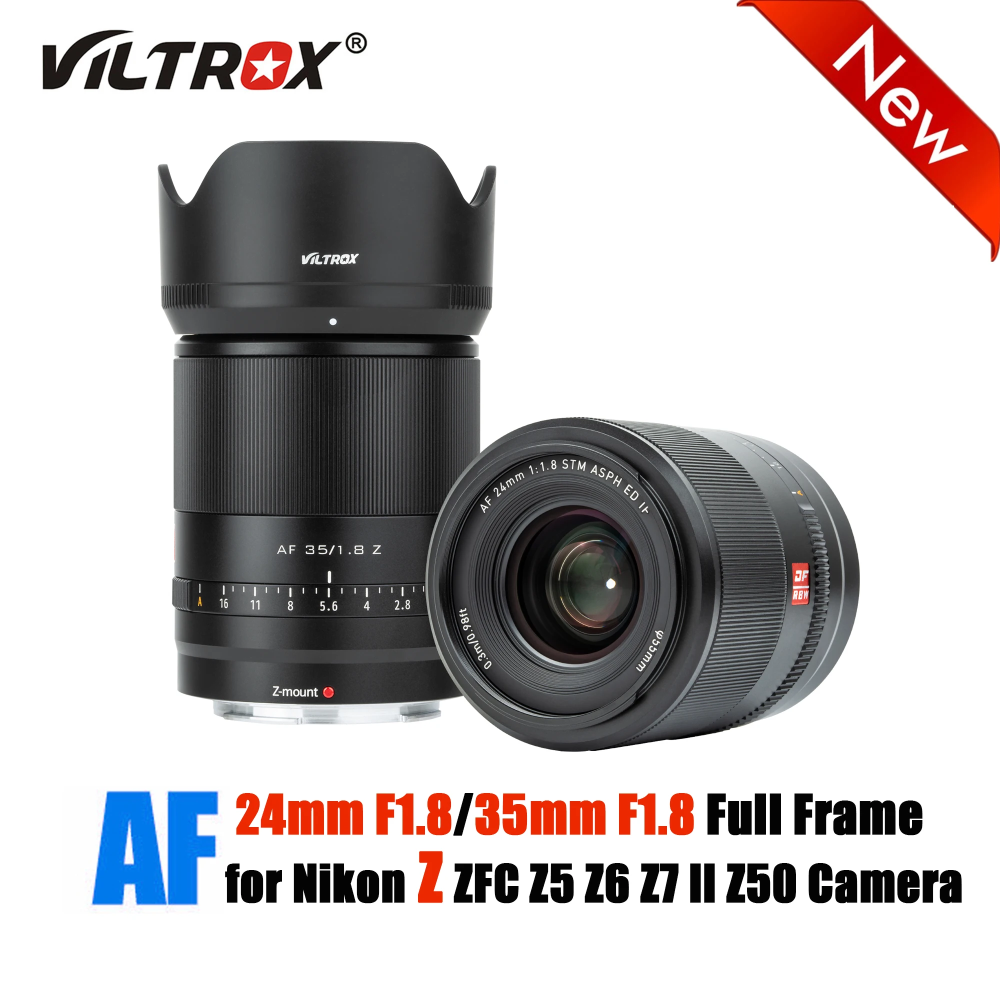 

Viltrox 24mm 35mm F1.8 Auto Focus Full Frame Wide Angle Prime Lens Large Aperture for Nikon Z Mount ZFC Z6II Z7 Z50 Camera Lens