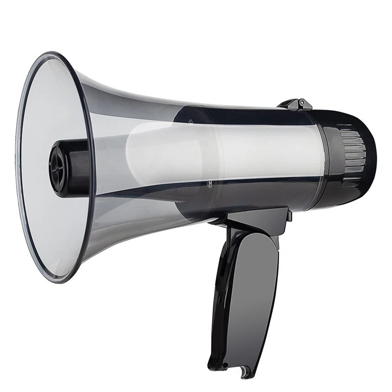 Portable Megaphone Bullhorn 20 Watt Power Megaphone Speaker Built-in Siren Alarm Modes with 240S Recording and USB Port