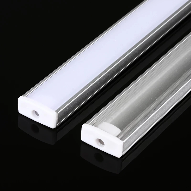 1-30 sets / pack 0.5 m 12 mm with aluminum profiles for 5050 5630 LED strip aluminum alloy flat shell + PC cover