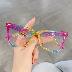 MYT469 Oversized Cat Eye Sunglasses Colorful Glasses Frame Ladies Eyewear Rice Nail Rainbow Color Oculos De Sol Eyeglasses UV400
