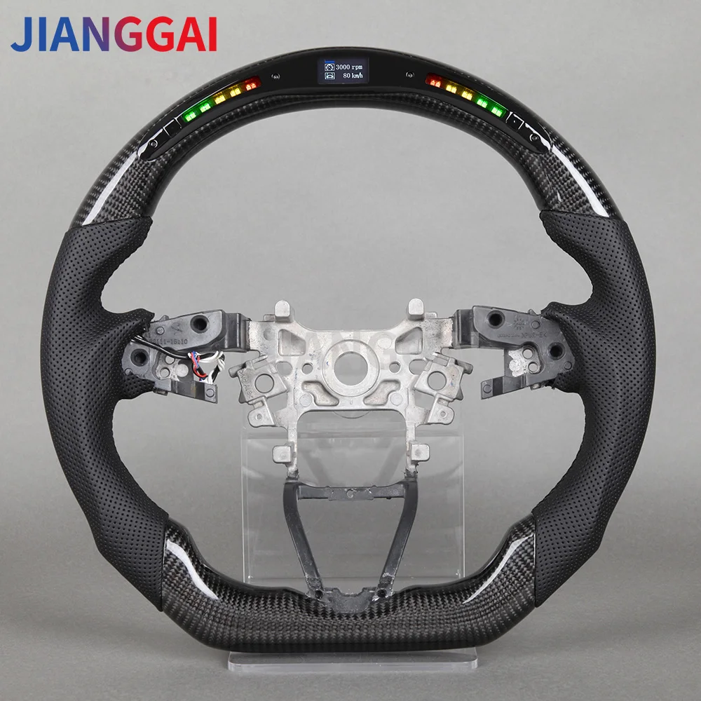 Carbon Fiber LED Steering Wheel For Honda accord 10th 2018 2019 2020 2021 Alcantara Perforated Leather Steering Wheel