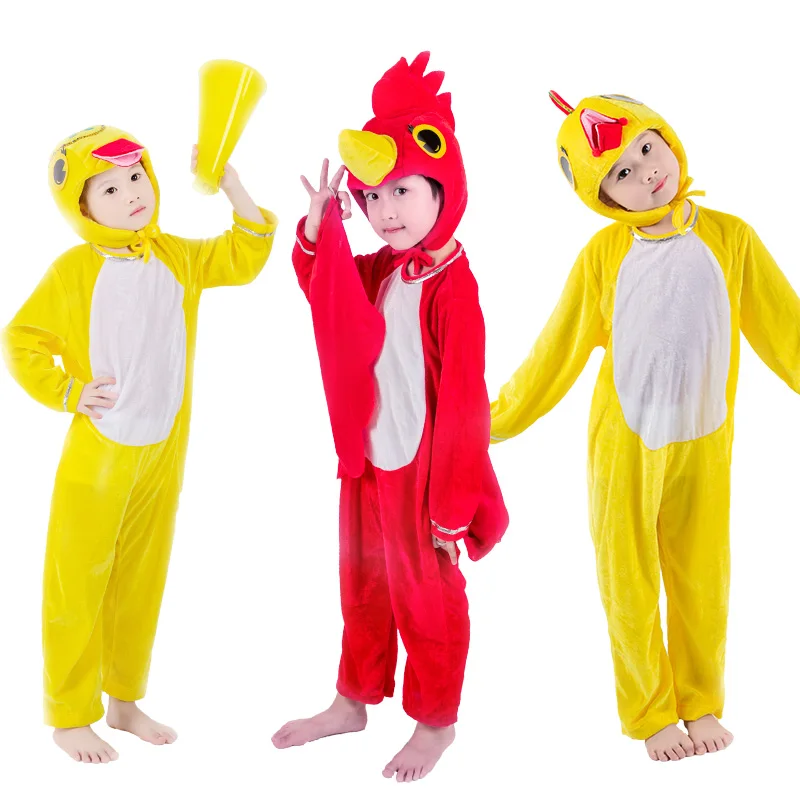 Kids Children Adult Halloween Animal Costumes Bird Chicken Rooster Bat Eagle Pigeon Jumpsuit Stage Show Carnival Party Costume