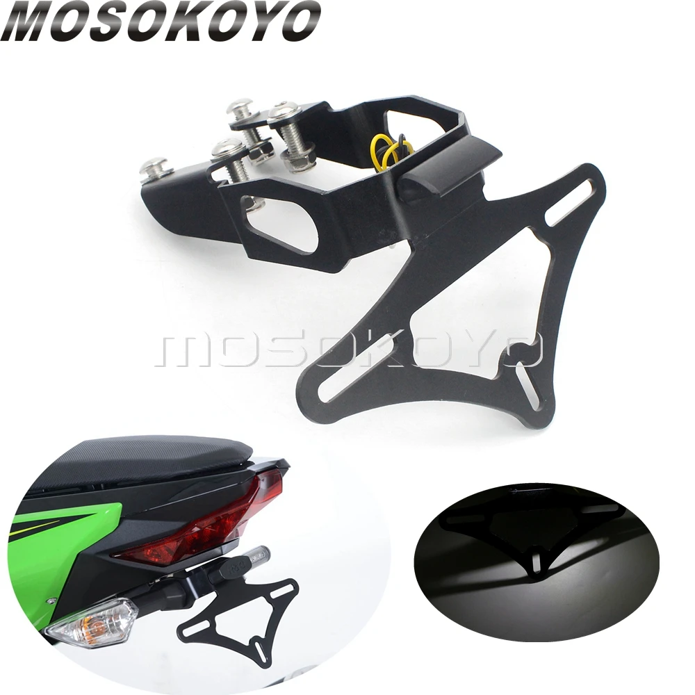 

Motorcycle CNC License Plate Holder LED Light Bracket Tail Tidy Fender Eliminator Kit For Kawasaki Ninja 400 Z400 2017 18 2019