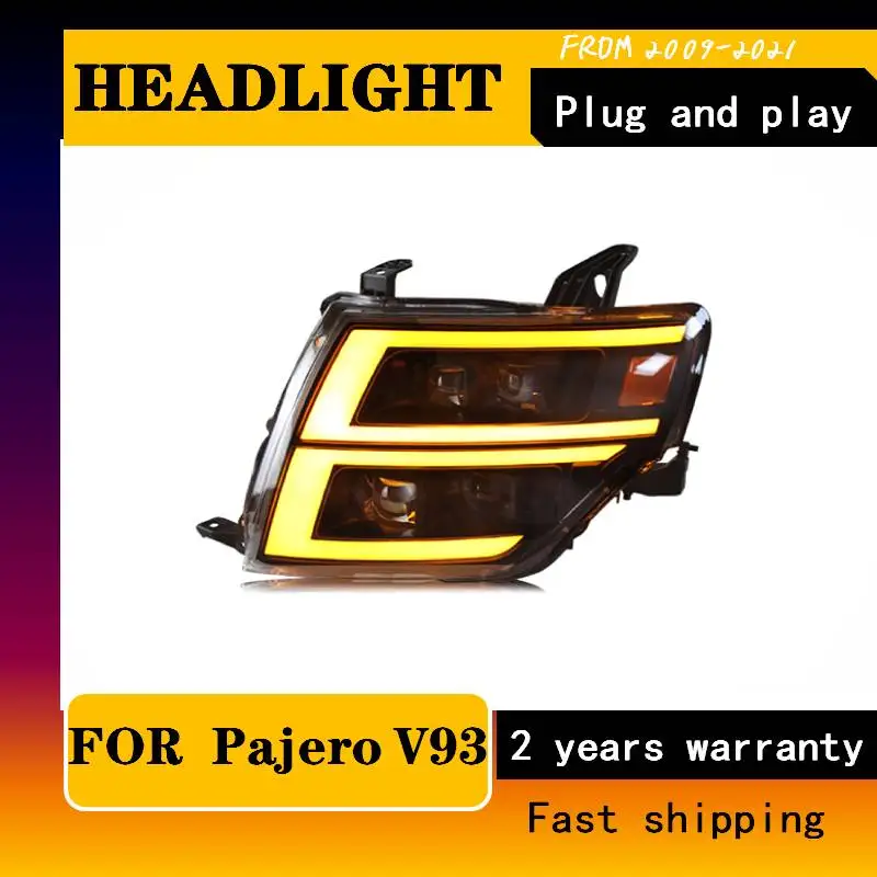 2 PCS Car Lights For Pajero V93 Headlights 2009-2021 V97 LED Headlight Montero V75 V77 Dynamic Signal Animation DRL Accessories