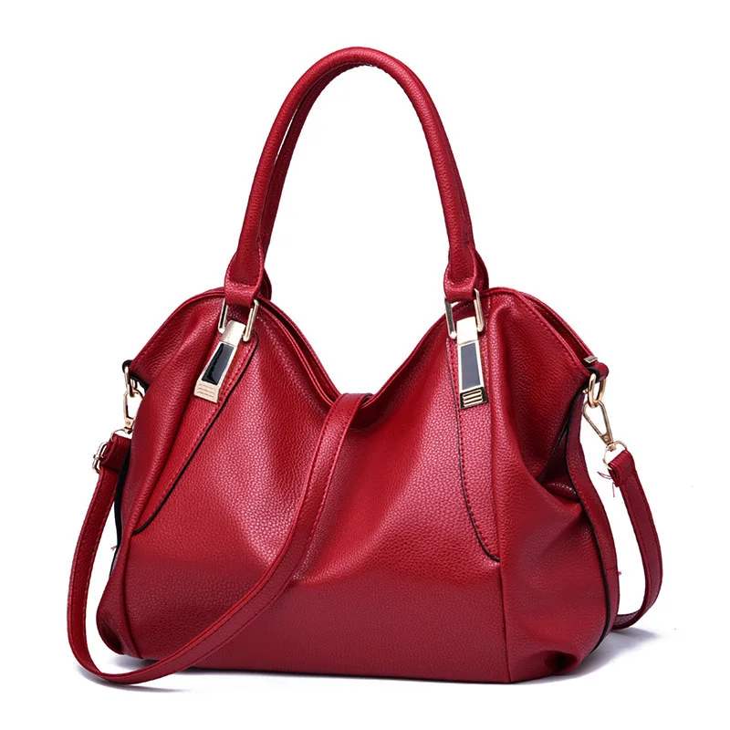 Women Handbag Casual Large Capacity High Quality PU Hobos Top-Hand Female Totes Bolsas Solid Ruched Solid Shoulder Bags