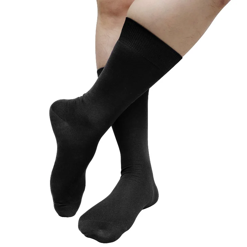 Schwarze, solide Herren-Kleidersocken aus hochwertiger Baumwolle, weiche, formelle Business-Anzugsocken, sexy Socken für Hochzeitsgeschenk