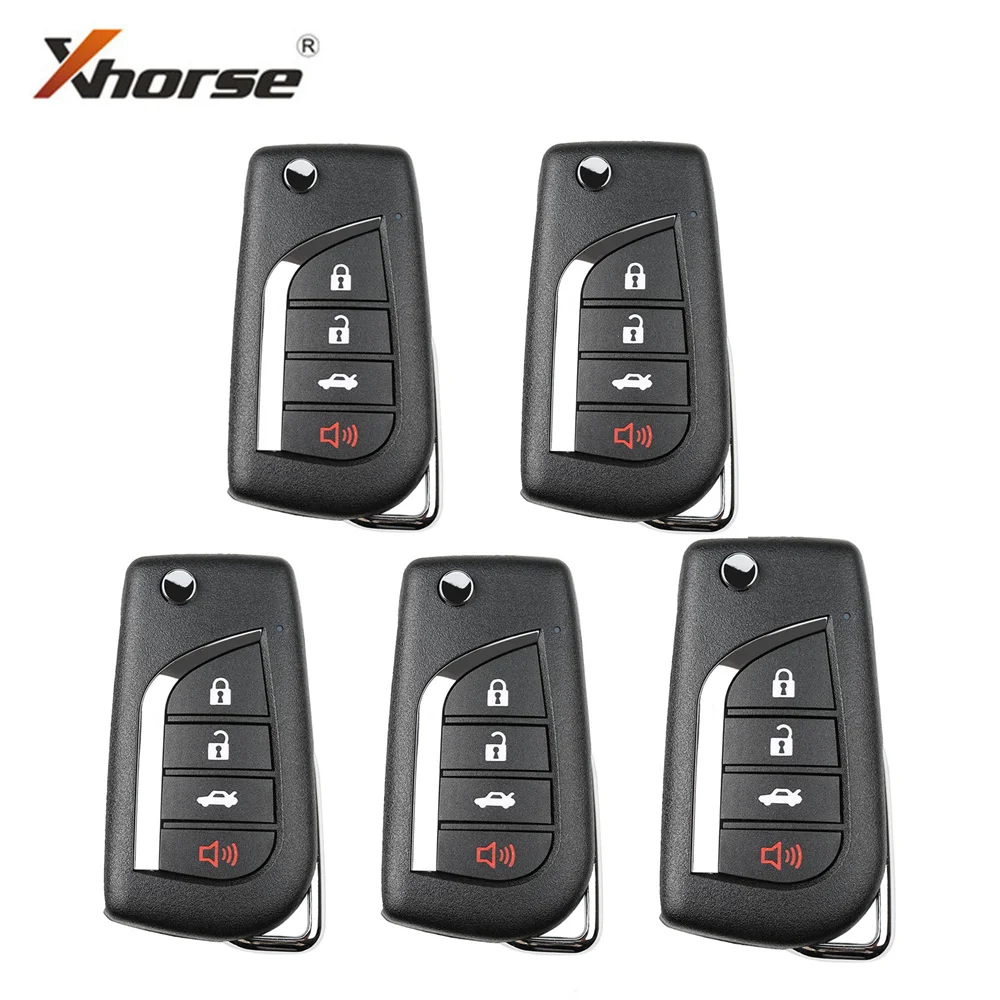 Xhorse XKTO10EN Wire Remote Key For Toyota Flip 4 Buttons English Version 5pcs/lot