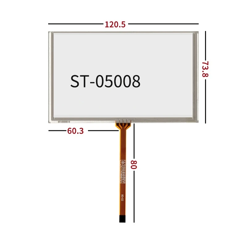 

New 5-inch ST-05008 resistance touch screen 120.5* 73.8mm Industrial medical equipment 120*74MM