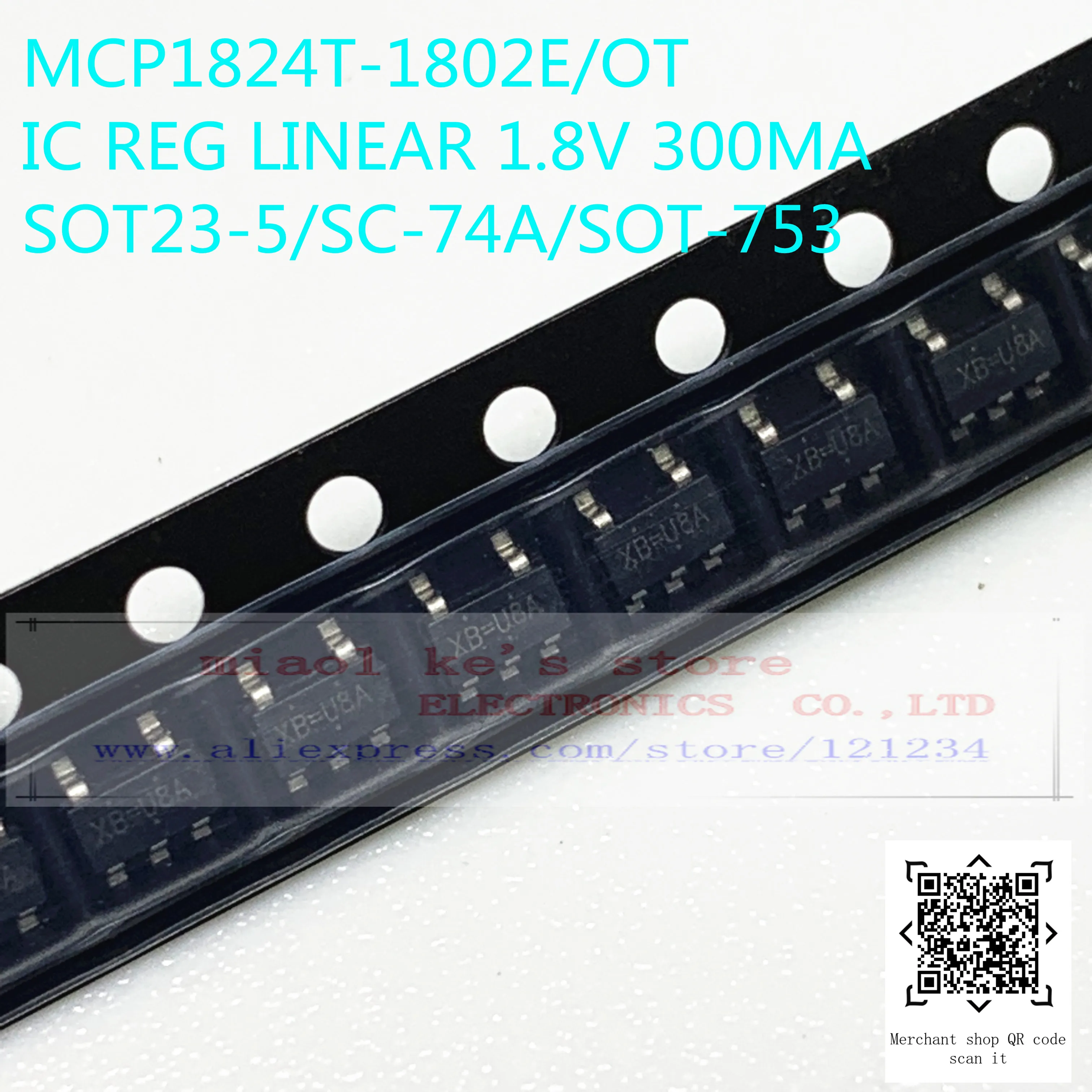 [10pcs]100%New Original: MCP1824T-1802E/OT MCP1824T-2502E  MCP1824T-3002E MCP1824T-3302E  - IC REG LINEAR 300MA SOT23-5