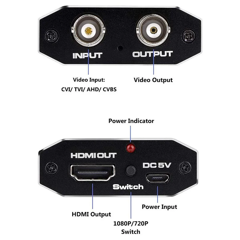 Full HD 4K 720P/ 1080P/ 3MP/ 4MP/ 5MP BNCไปยังHDMI Video Adapter TVI/CVI/AHD To HDMI ConverterสำหรับจอภาพHDTV DVRs