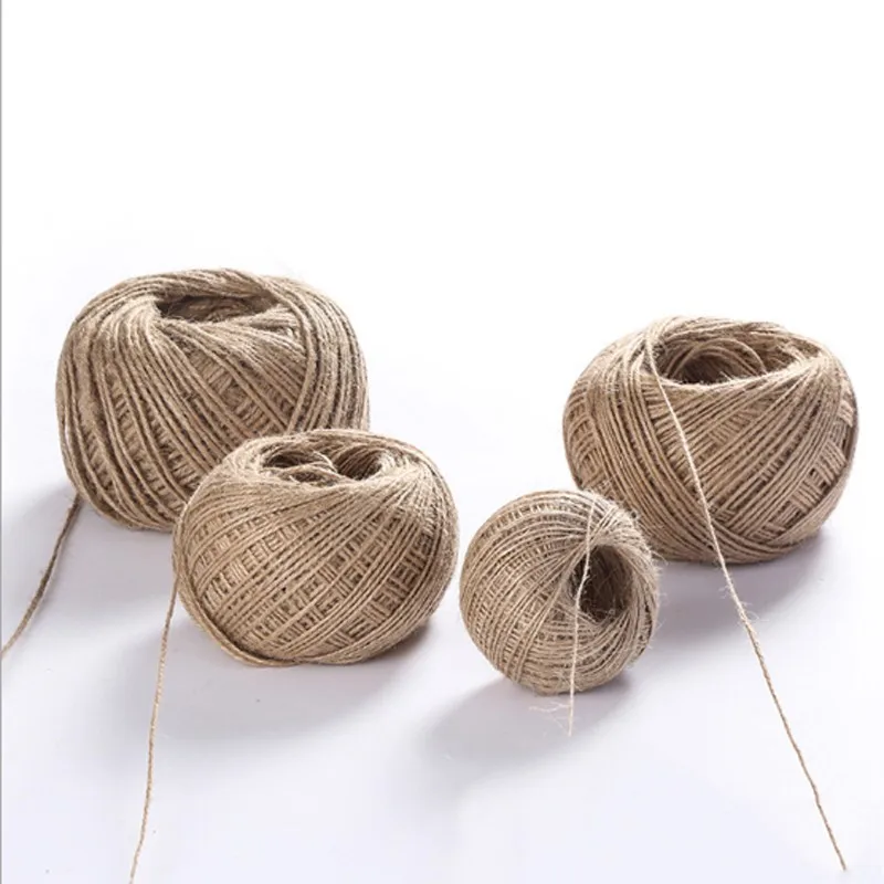 100m Hemp rope DIY handmade braided decorative rope Brown packaging organizer collection photo wooden clamp tool 3mm