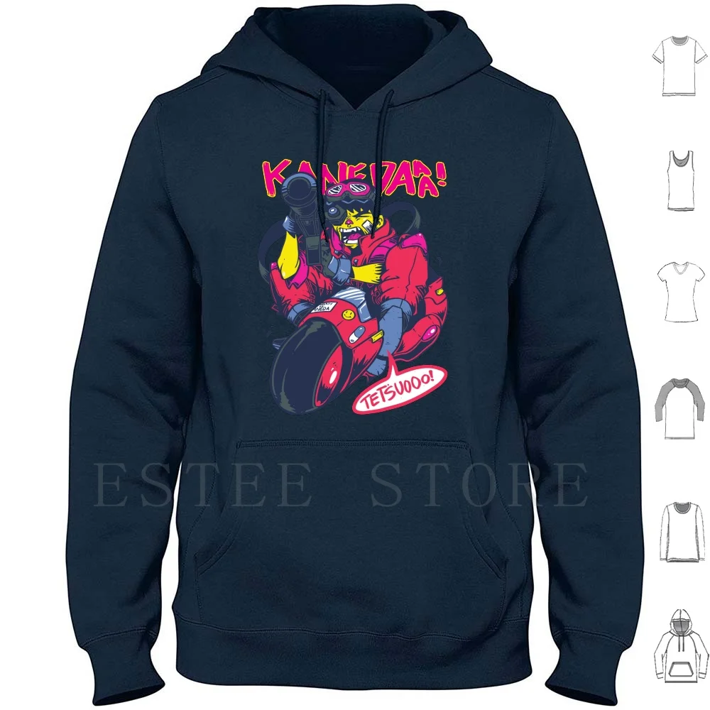 ¡Kanedaaa! Sudadera con capucha de manga larga Kaneda Kanedaaa Akira Tetsuo Anime Manga Geek Nerd parodia Cool Gun Bike Xiandesignz Ronairis