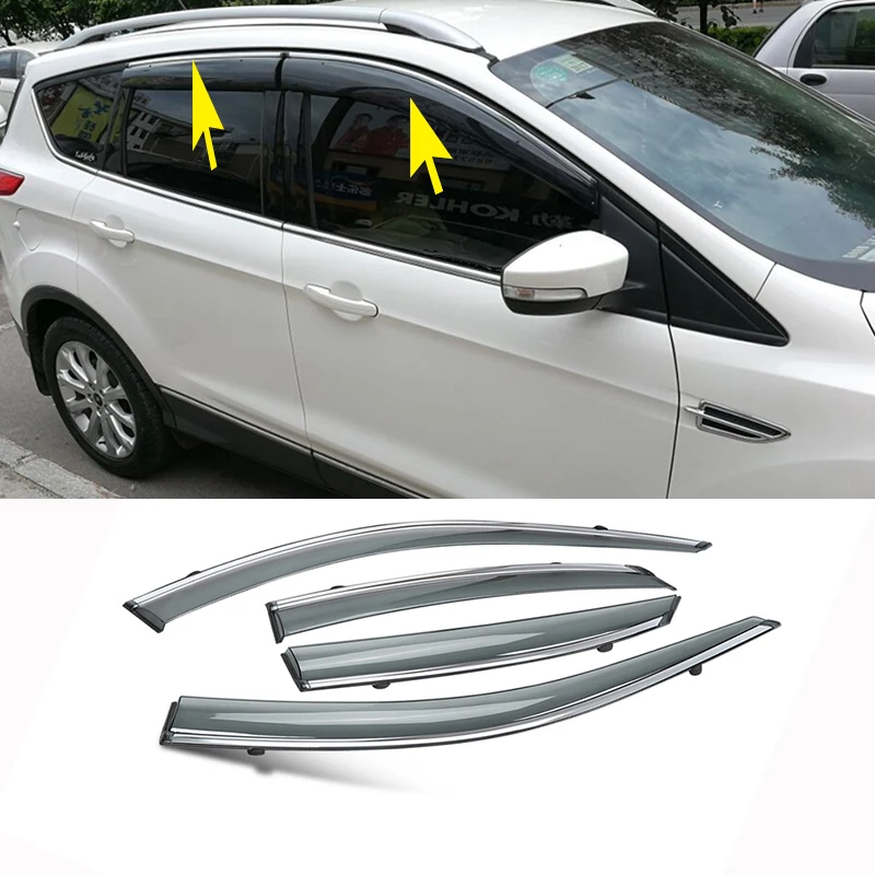 

4pcs For FORD Escape Kuga 2013-2018 Car Windows Visor Deflector Rain Shield Guard Car Styling Accessories