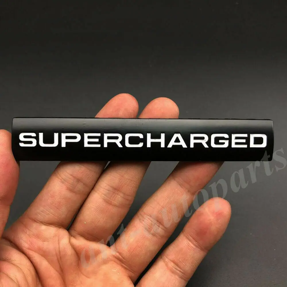 

Black Metal Supercharged Car Trunk Emblem Badge Decals Sticker V6 V8 Sport