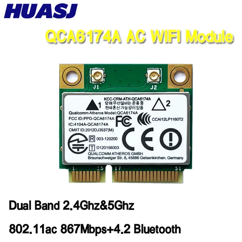 

HUASJ Atheros QCA6174A Dual Band AC WIFI Module WIFI Adapter mini PCI-E 2.4G/5G Replace QCA9377