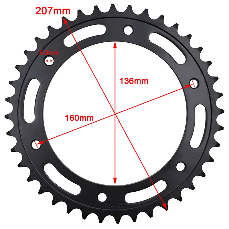 Motorcycle Accessories 40T Teeth Rear Back Sprocket Chain Wheel For Beta Euro 350 Jonathan For Gilera 125 R1/R1S 500 Saturno