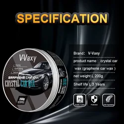 Car Wax Crystal Hard Wax Paint Premium Carnauba Care Scratch Repair Maintenance Wax Paint Surface Coating Free Sponge And Towel