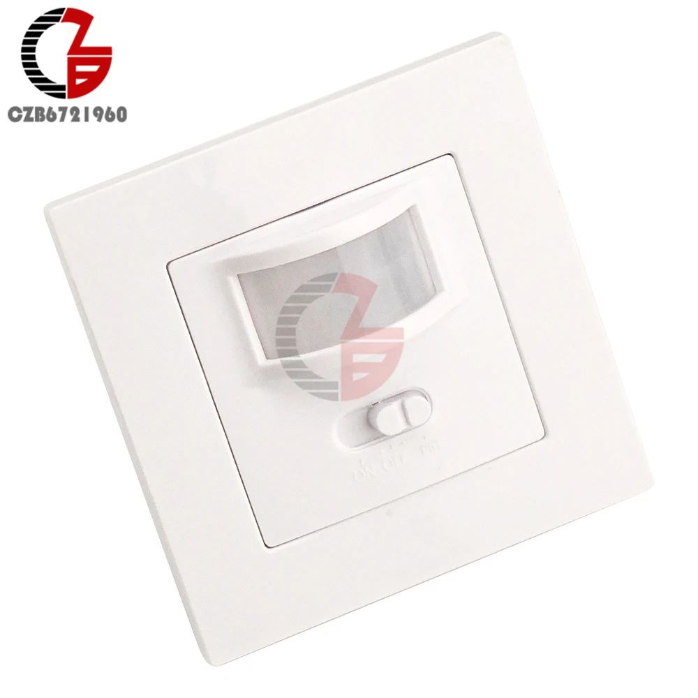 AC 110V 220V 12V PIR Motion Sensor Switch Adjustable Infrared IR Time Delay Timer Switch Panel for Smart Home LED Ceiling Light