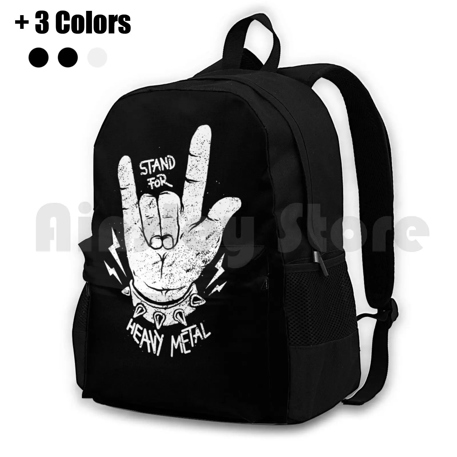 Stand For Heavy Metal Outdoor Hiking Backpack Riding Climbing Sports Bag Metal Heavy Metal Music Rocker Punk Punker Quote Quotes