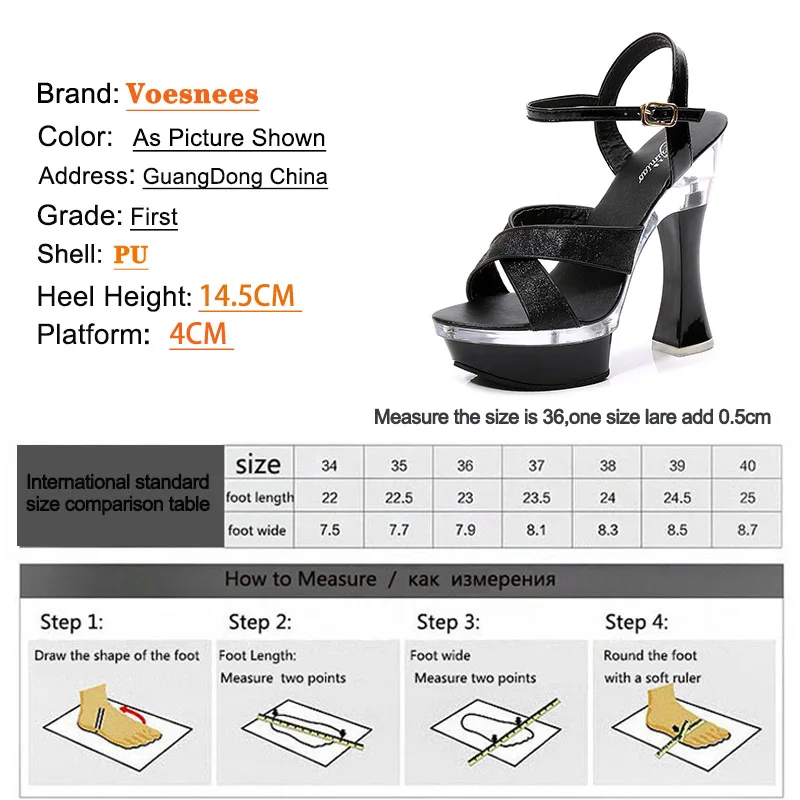 Women Buckle Strap Sandals Platform Sexy High Heel 14.5CM Wedding Shoes Cross Hollow Out Vamp Model Stage Show Shoes 2021 Summer