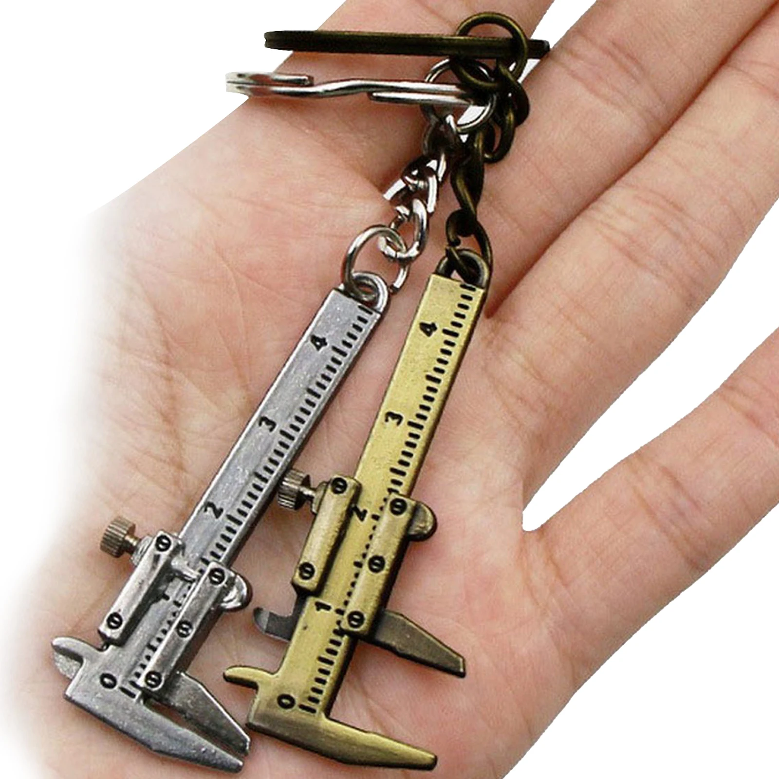 Mini portatile calibro a corsoio portachiavi calibri in lega calibro di misurazione scivolo in lega di zinco auto portachiavi borsa ornamento righello