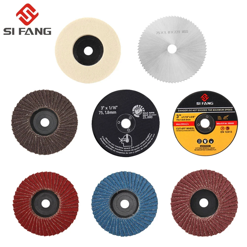Imagem -03 - Mini Angle Grinder Cutting Disc Rebolo de Resina Circular Lâminas de Serra Disco de Corte para Corte e Moagem 75 mm