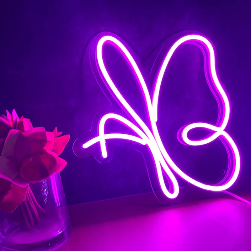 

Butterfly Neon Sign Custom Led USB Light Sign Gorgeous Home Decoration Wall Art Decor Gift Wedding Birthday Office Room Decor