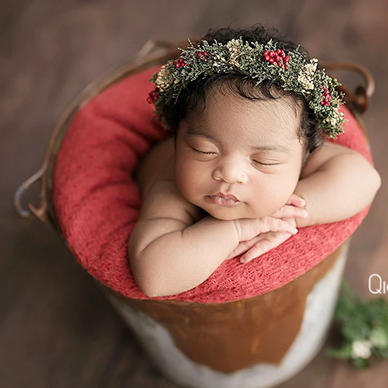 Bandeau de Sauna à Fleurs pour Bébé, Accessoires de Photographie Faits à la Main, pour Studio de ix, pour Nouveau-Né