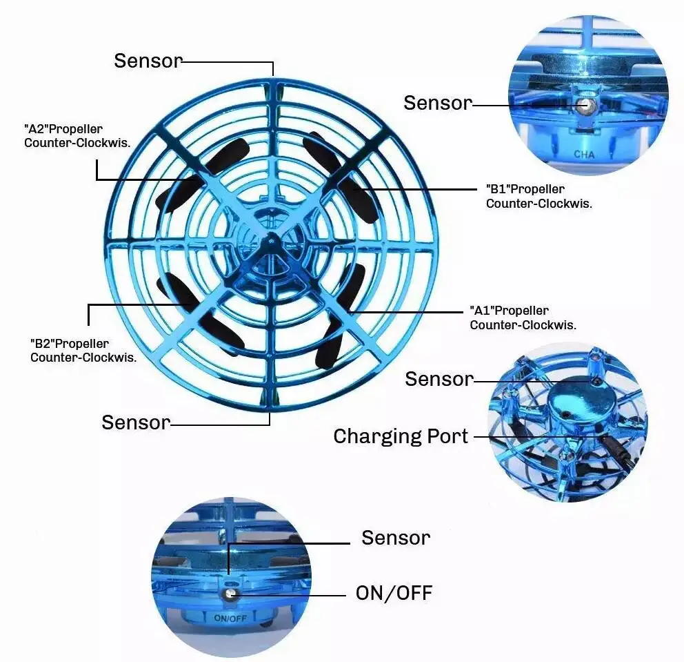 Mini helicóptero UFO de control remoto manual para niños, Mini dron infantil de control remoto con sensor de infrarrojos manual, juguete para niños