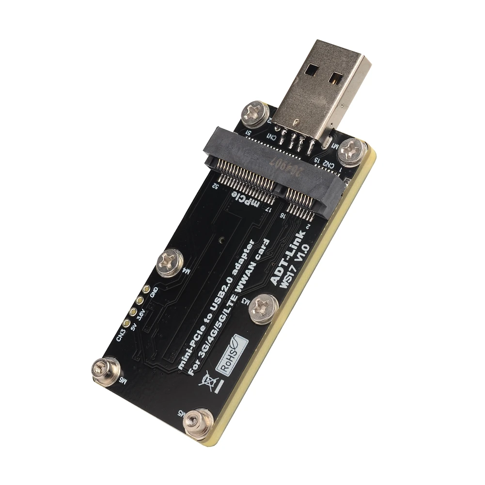 미니 PCI-E 3G 4G 5G LTE WWAN USB 2.0-MPCIe 어댑터 카드 듀얼 SIM 슬롯 무선 모듈 EC20 표준 미니 PCI Express 카드