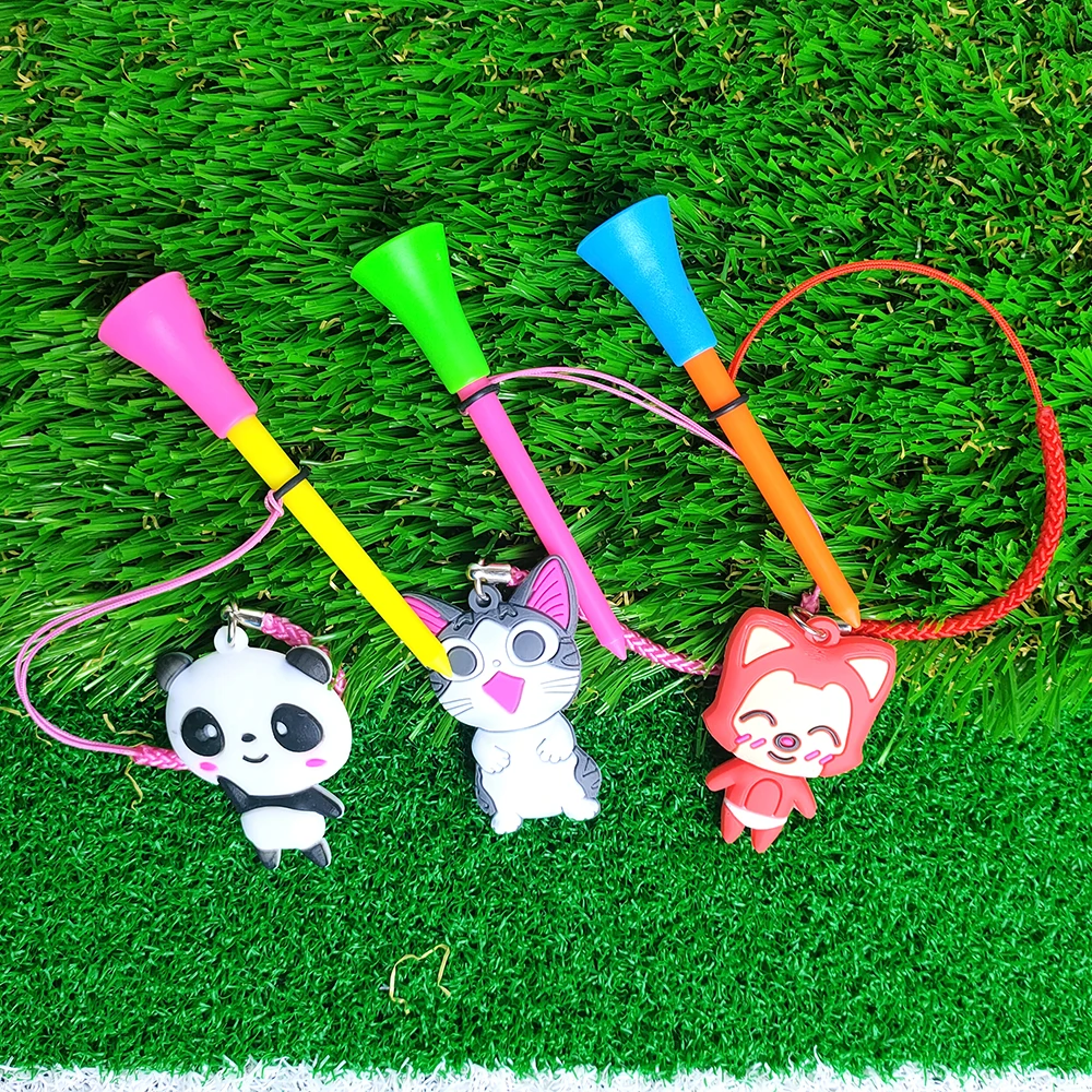 3Pcs Rubber Golf Tees plastic golf sit    Prevent loss   Ball Holder And Braided Rope Golf Gift