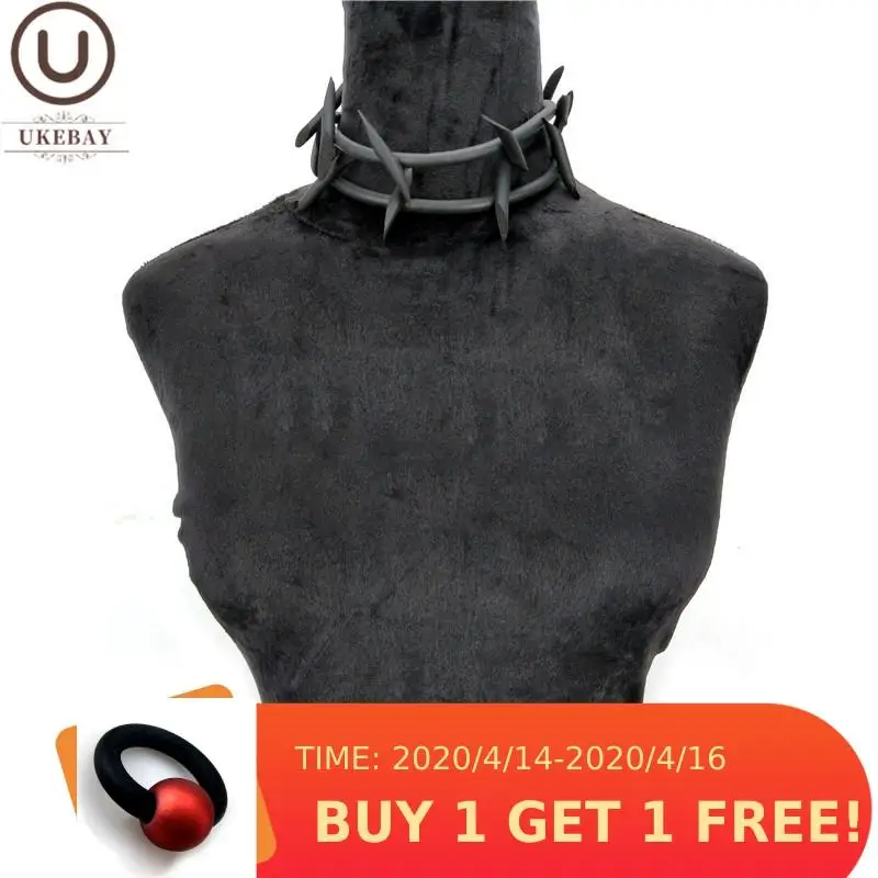 

UKEBAY New Punk Thorn Chokers Necklace Women Torques Rubber Jewelry Leather Chains Short Necklaces Neck Accessories Wholesale