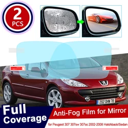 for Peugeot 307 307sw 307cc SW CC 2002~2008 Hatchback Sedan Full Cover Anti Fog Film Rearview Mirror Accessories 2004 2005 2006