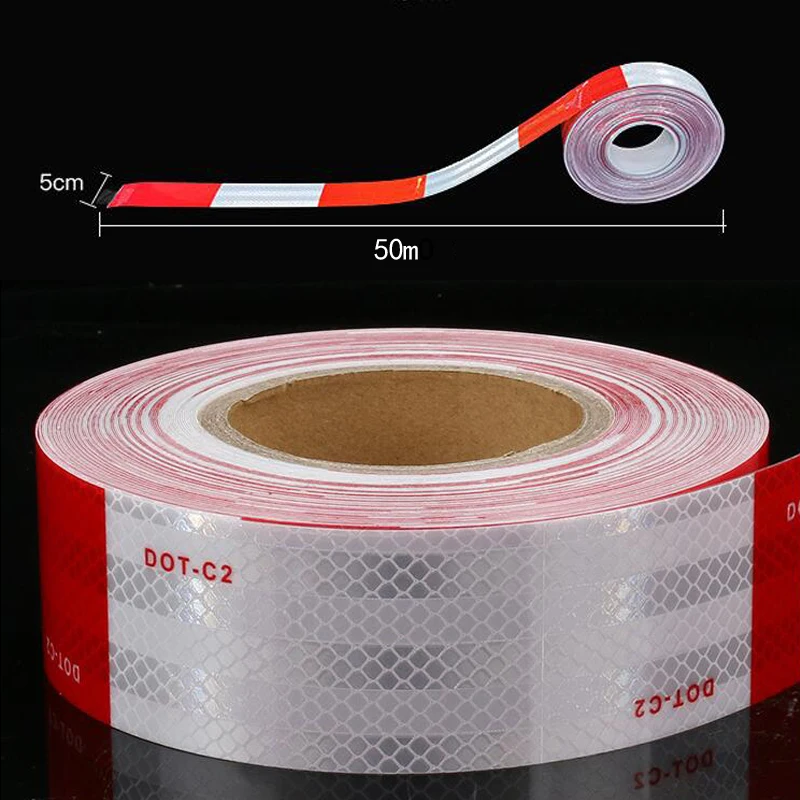 

5cmx50m/Roll Reflective Tape Decoration Strip Safety Mark Warning Reflectante Stickers For Car Exterior Accessories