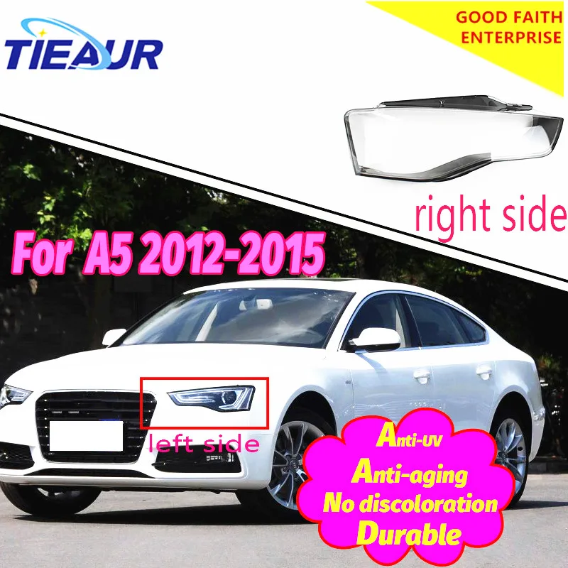 

Transparent for Audi A5 Headlight glass lens Cover 4Doors Replacement Clear Headlamp transparent shell 12-16 Headlight covers