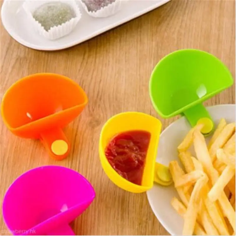 1Psc Dip Clips Kitchen Bowl kit Tool Small Dishes Spice For Tomato Sauce Salt Vinegar Flavor  Tableware Mixed Ingredients box