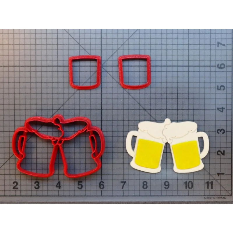 Drinks cheers beer can bottle mug cookie cutters cake decorating tools fondant top cutter 3D printed PLA custom made