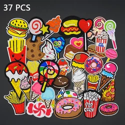 37 pz/lotto torta gelato patch ferro ricamato su cartone animato cibo dolce Appliques vestiti di moda fai da te borse Jeans adesivi Badge