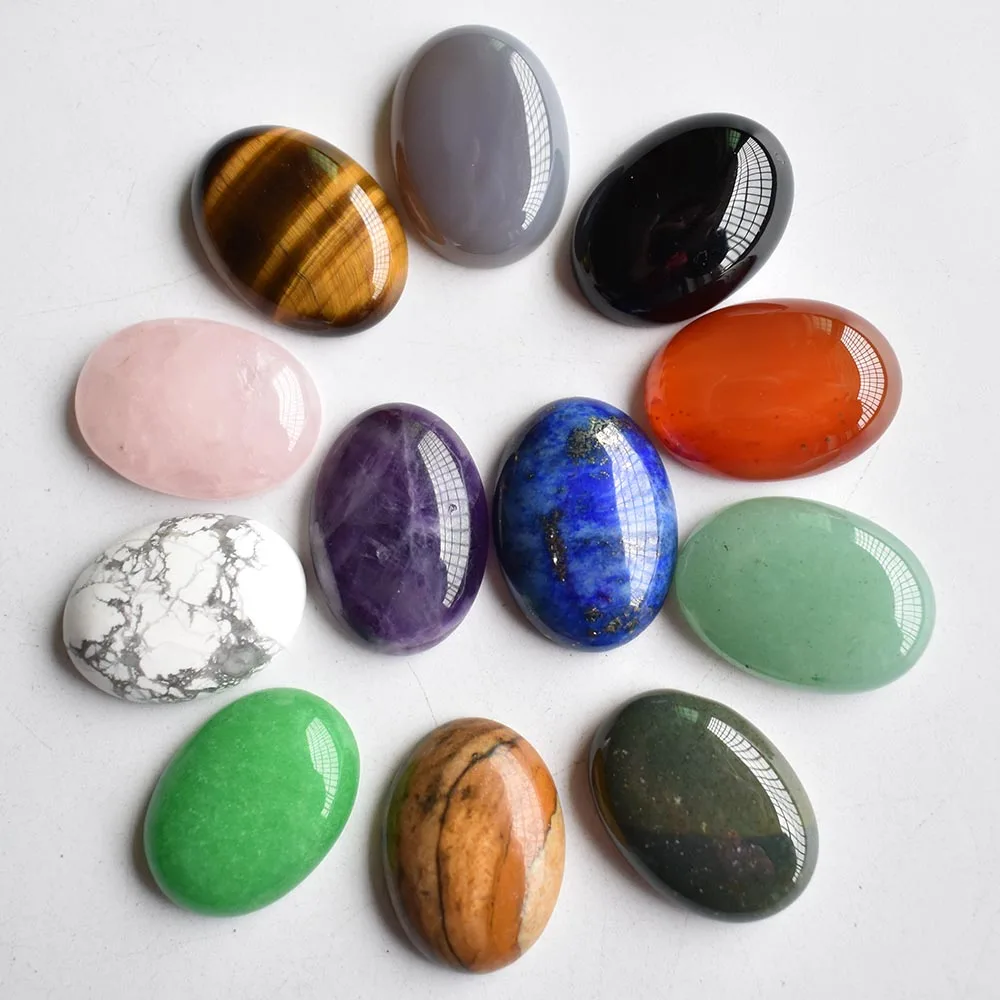 

Free shipping 12pcs/lot Wholesale 18x25mm 2020 hot sell natural stone mixed Oval CAB CABOCHON teardrop beads for jewelry making