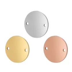5pcs/lot 316 Stainless Steel Mirror Polished Disc Round 10-16mm Connertor for Bracelet Necklace